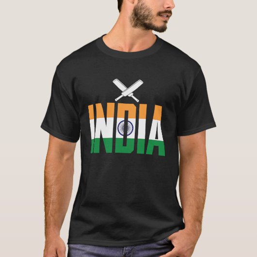 Cricket Player Funny Cricket Sport India Tシャツ (正面)