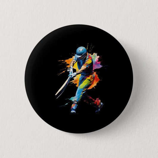 Cricket Player Game  缶バッジ (正面)