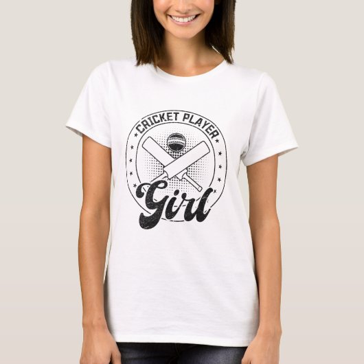 Cricket Player Girl  Tシャツ (正面)