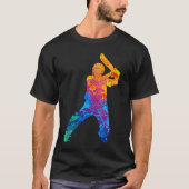 Cricket Player Graphic Sports Crickets Tシャツ (正面)