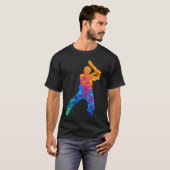 Cricket Player Graphic Sports Crickets Tシャツ (正面フル)