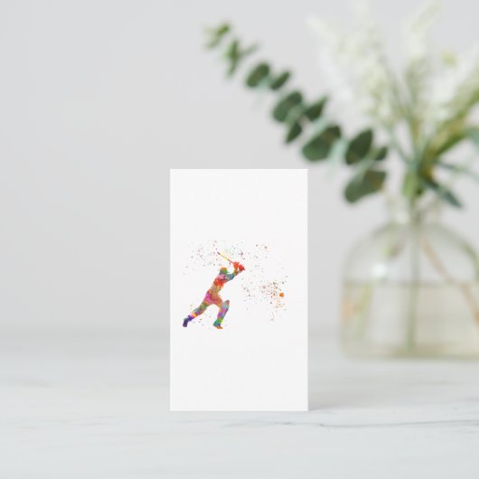 Cricket player in watercolor 名刺 (スタンド正面)