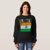 Cricket Player Indian Flag For Youth Boys Kids スウェットシャツ (正面フル)