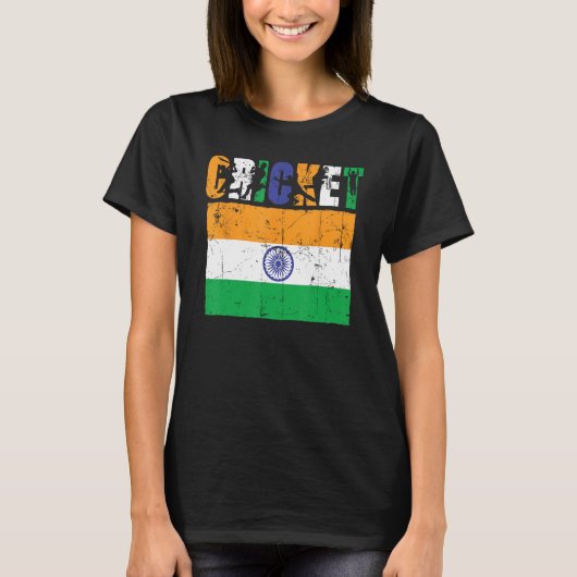 Cricket Player Indian Flag For Youth Boys Kids Tシャツ (正面)