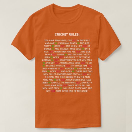 Cricket Rules New Edition 1 Tシャツ (デザイン正面)