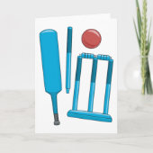 Cricket Set Sport Greeting Cards カード (正面)