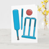 Cricket Set Sport Greeting Cards カード (黄色い花)
