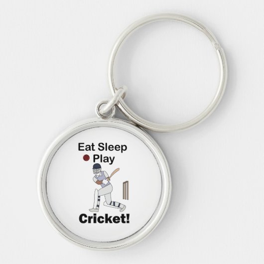 Cricket Sports Eat Sleep Play Cricket  キーホルダー (正面)