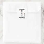 Cricket Sports Eat Sleep Play Cricket スクエアシール (バッグ)