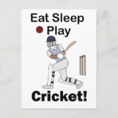 Cricket Sports Eat Sleep Play Cricket ポストカード (正面)
