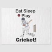 Cricket Sports Eat Sleep Play Cricket 薄葉紙 (正面)