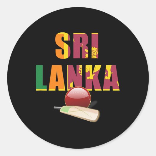 Cricket Sri Lanka Flag T Ll  ラウンドシール (正面)