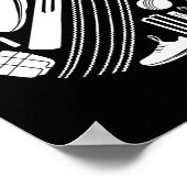 Cricket T Equipment Icon Silhouette Cricketer  ポスター (角)