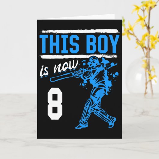 Cricket - This Boy Is Now 8 Year Old 8 Th Birthday カード (黄色い花)