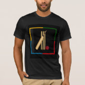 Cricket, wicket, bat and ball,  tシャツ (正面)