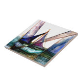 CricketDianeのヨットの抽象芸術1つの航行 タイル (側面)