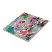 CricketDianeの花園の水彩画の抽象芸術 タイル (側面)