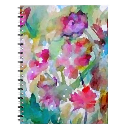 CricketDianeの花園の水彩画の抽象芸術 ノートブック (正面)