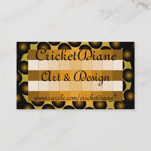 CricketDianeの金ゴールド3Dのデザインの名刺6b 名刺 (正面)