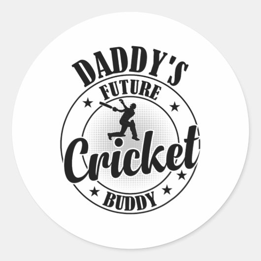 Cricketing Cricket Player - Daddy's Future Cricket ラウンドシール (正面)