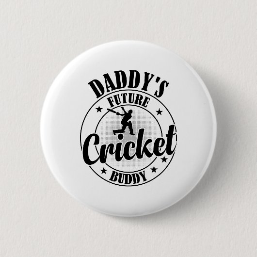 Cricketing Cricket Player - Daddy's Future Cricket 缶バッジ (正面)