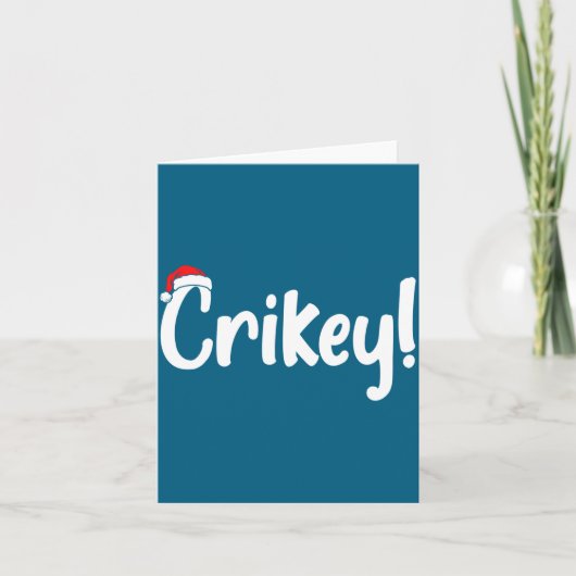 Crikey Christmas Santa Hat Matching Christmas Fami カード (正面)