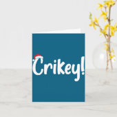 Crikey Christmas Santa Hat Matching Christmas Fami カード (黄色い花)