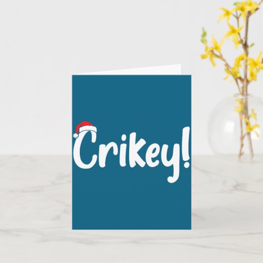 Crikey Christmas Santa Hat Matching Christmas Fami カード (黄色い花)