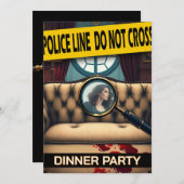 Crime murder mystery whodunit dinner party adults 招待状 (正面/裏面)