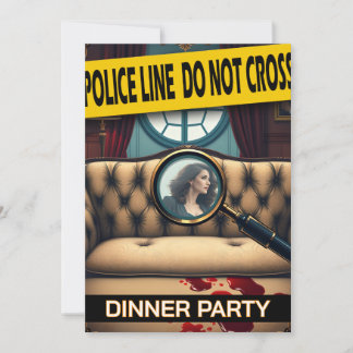 Crime murder mystery whodunit dinner party adults 招待状