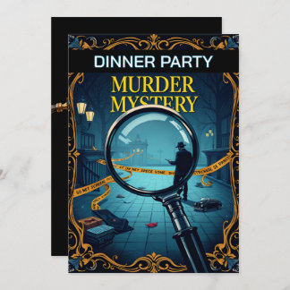 Crime scene adult murder mystery dinner party 招待状