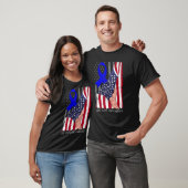 Crime Victims Rights Awareness American Flag Blue  Tシャツ (ユニセックス)