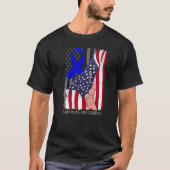 Crime Victims Rights Awareness American Flag Blue  Tシャツ (正面)