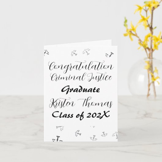 Criminal Justice customcriminal justice graduation カード (黄色い花)