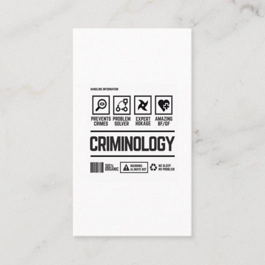 criminology 名刺 (正面)