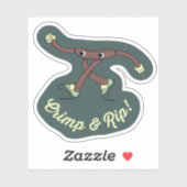 Crimp and Rip Retro Climbing Character Sticker シール (シート)