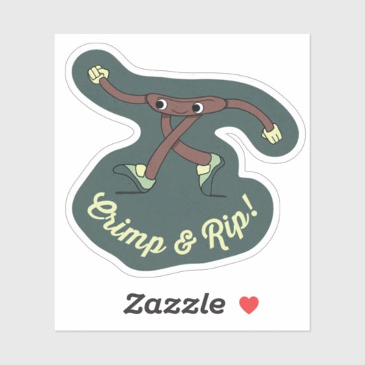Crimp and Rip Retro Climbing Character Sticker シール (シート)