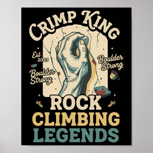 Crimp King クライミングの伝説のボルダリング ポスター (正面)
