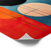 CrimsonとAzure:抽象芸術幾何学的ミニマリスト ポスター (角)