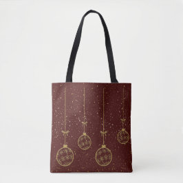 Crimson and Gold Ornament Christmas Tote Bag トートバッグ