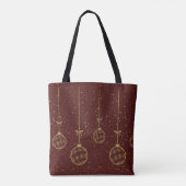 Crimson and Gold Ornament Christmas Tote Bag トートバッグ (裏面)
