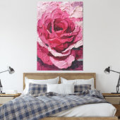 Crimson and Pink Rose Texture Abstract Wall Art キャンバスプリント (インサイチュ (寝室))