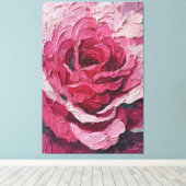 Crimson and Pink Rose Texture Abstract Wall Art キャンバスプリント (インサイチュ (ウッドフロア))