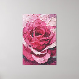 Crimson and Pink Rose Texture Abstract Wall Art キャンバスプリント