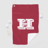 Crimson and White Varsity Letter Golf Towel ゴルフタオル (インサイチュ)