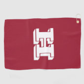 Crimson and White Varsity Letter Golf Towel ゴルフタオル (横)