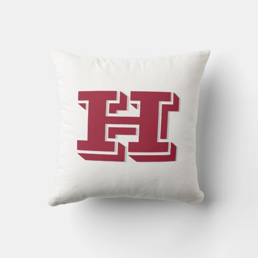 Crimson and White Varsity Letter  Monogram  クッション (裏面)