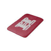 Crimson and White Varsity Letter Style Monogram バスマット (アングル)
