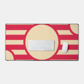 Crimson & Beige Sunburst Desk Mat – Customizable デスクマット (キーボード&マウス)