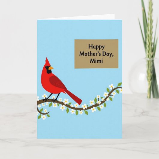 Crimson Bird Mothers Day Wish Card カード (正面)